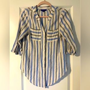 Women’s Blue & White Stripped Top- Size Small
